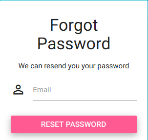 Forgot Password screen in FibreMax Portal showing email entry for password reset